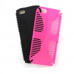 Wholesale iPhone 5 5S Hybrid Grip Case (Hot Pink-Black)